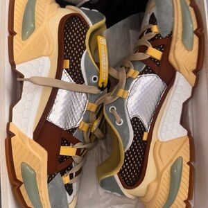 Dolce & Gabbana Brown and Silver Sneakers